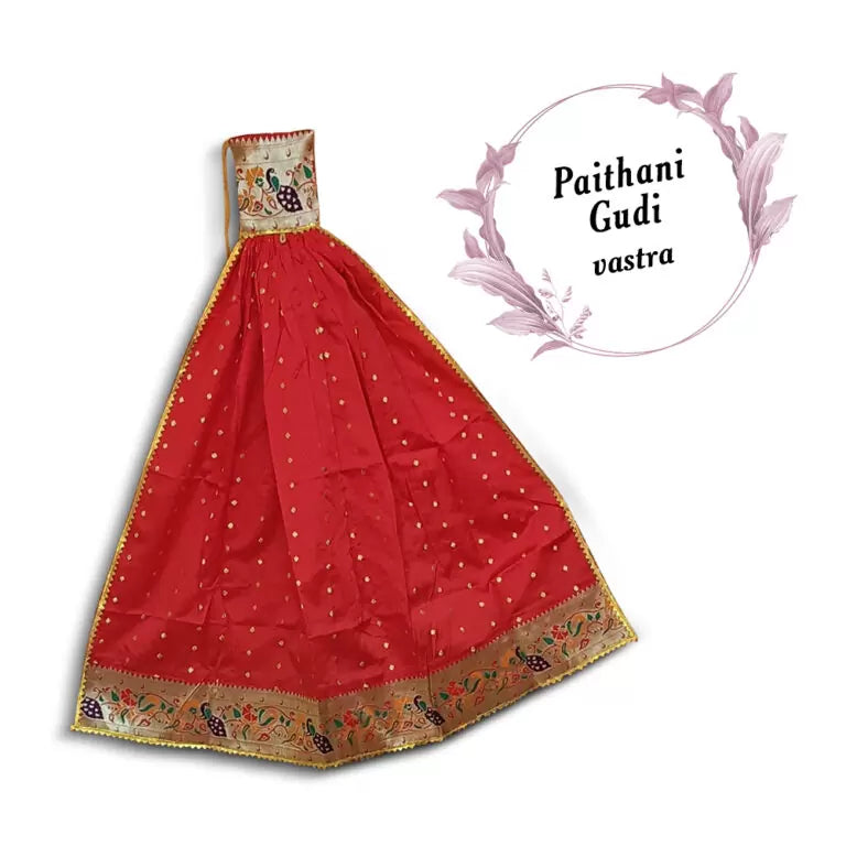 Readymade Gudi Red / Maharashtrian Festival Gudi Padwa Stand /GudiPadwa Decoration Showpiece