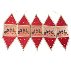 Red Paithani Kandil for Diwali – Paithani Lantern with Traditional Peacock Design