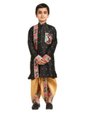 Kanira Jr Paithani dhoti kurta black- hero pattern