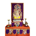 Paithani Temple Decoration Combo Set for Ganesh Chaturthi (Purple Theme – 7 Items + Free Samai Asan)