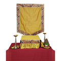 Paithani Side Pattern Temple Decoration Combo Set for Ganesh Chaturthi (Mango Theme – 5 Items + Free Samai Asan)
