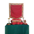 Paithani Side Pattern Temple Decoration Combo Set for Ganesh Chaturthi (Maroon Theme – 5 Items + Free Samai Asan)