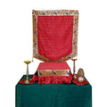 Paithani Side Pattern Temple Decoration Combo Set for Ganesh Chaturthi (Red Theme – 5 Items + Free Samai Asan)
