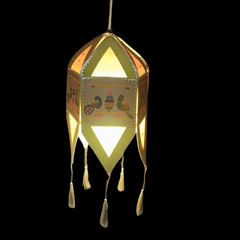 Mango Paithani Kandil for Diwali – Handcrafted Lantern with Traditional Peacock Design
