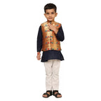 Kanira Jr Paithani Jacket for Boys Double Peacock