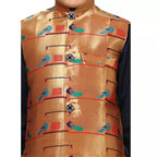 Kanira Jr Paithani Jacket for Boys Double Peacock