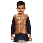Kanira Jr Paithani Jacket for Boys Double Peacock
