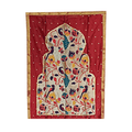 Paithani Temple Pattern Backdrop for Ganesh Chaturthi – Maroon