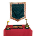 Paithani Side Pattern Temple Decoration Combo Set for Ganesh Chaturthi (Green Theme – 5 Items + Free Samai Asan)