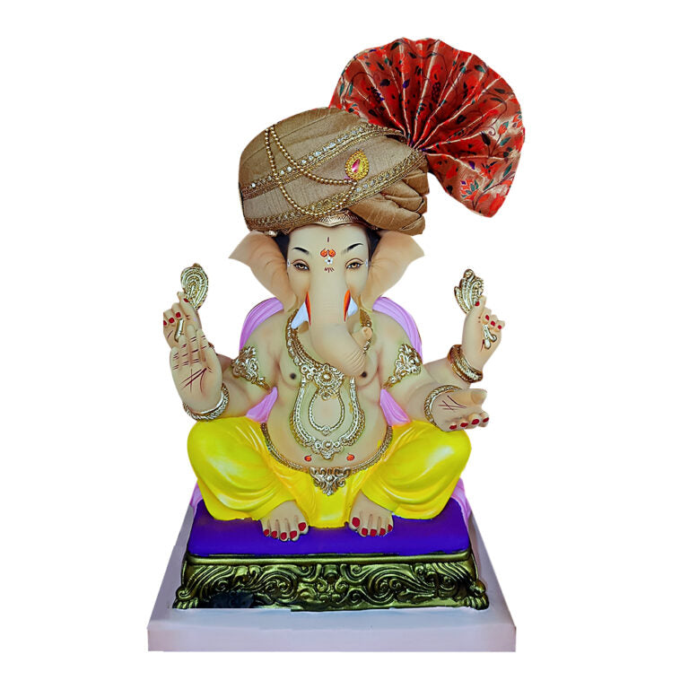 Paithani Modak Pattern Ganpati Decoration Set for Ganesh Chaturthi (6 Items + Free Asan)