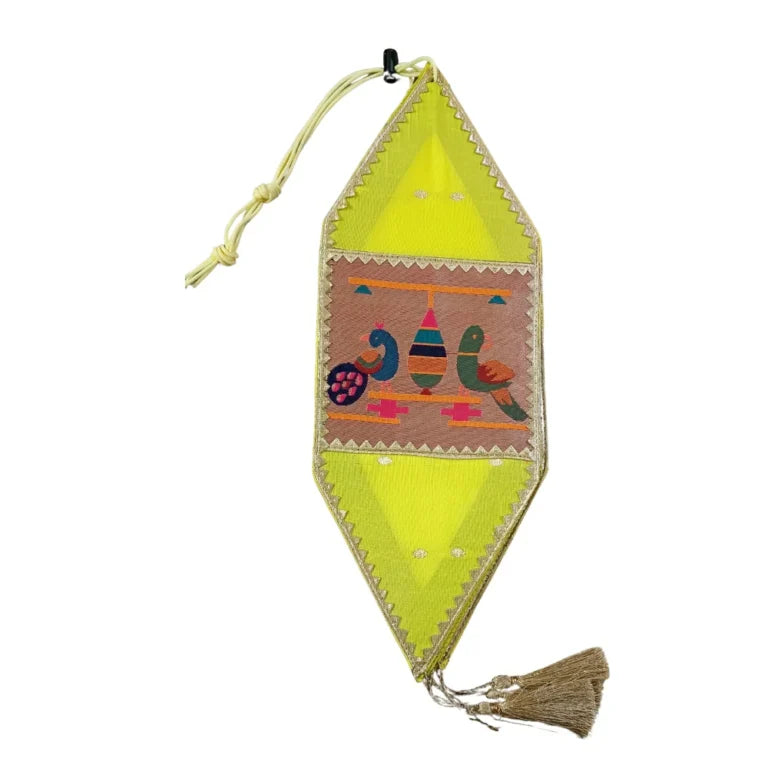 Neon Paithani Kandil for Diwali – Handcrafted Lantern with Traditional Peacock Design