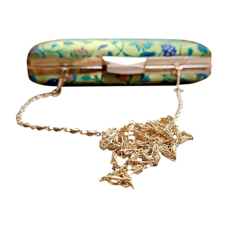 Small Peacock Green Paithani Clutch – Rich Heritage in a Compact Design