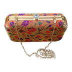 Small Peacock Red Paithani Clutch – A Heritage Classic in a Modern Silhouette