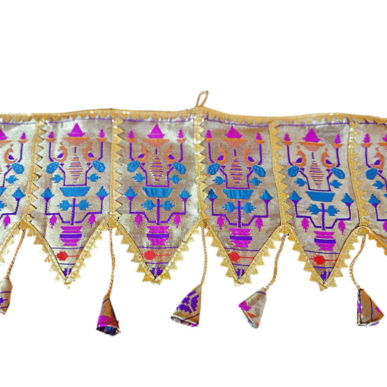 Paithani Lotus Pattern Toran for Decoration – 40 Inch Festive Door Hanging