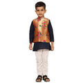 Kanira Jr Paithani jacket for Boys Diamond Peacock