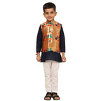 Kanira Jr Paithani Jacket for Boys Parrot Peacock