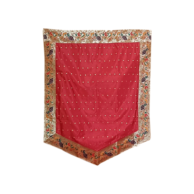 Paithani Side Pattern Backdrop for Ganesh Chaturthi – Red