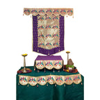 Paithani Parrot-Peacock Ganpati Decoration Combo Set for Ganesh Chaturthi (Purple Theme – 7 Items + Free Samai Asan)