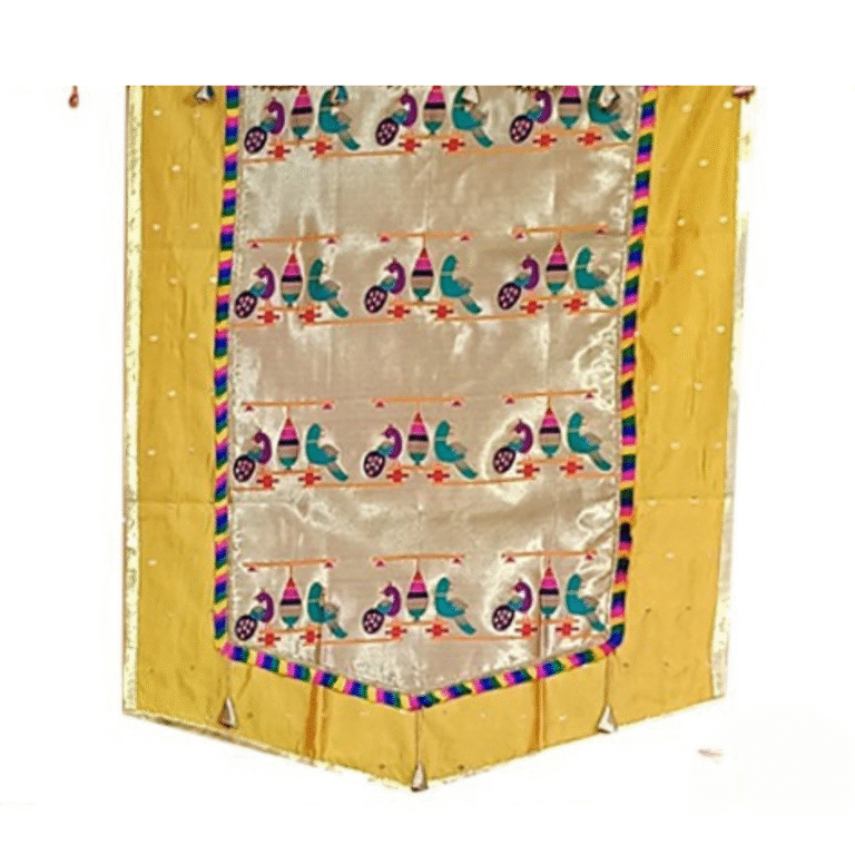 Paithani Parrot-Peacock Backdrop for Ganesh Chaturthi – Mango