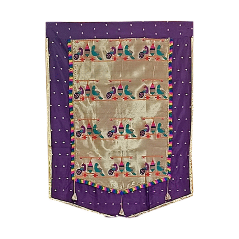 Paithani Parrot-Peacock Backdrop for Ganesh Chaturthi – Purple