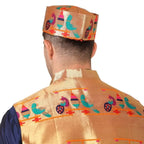 Kanira Paithani Topi for Mens Parrot Peacock