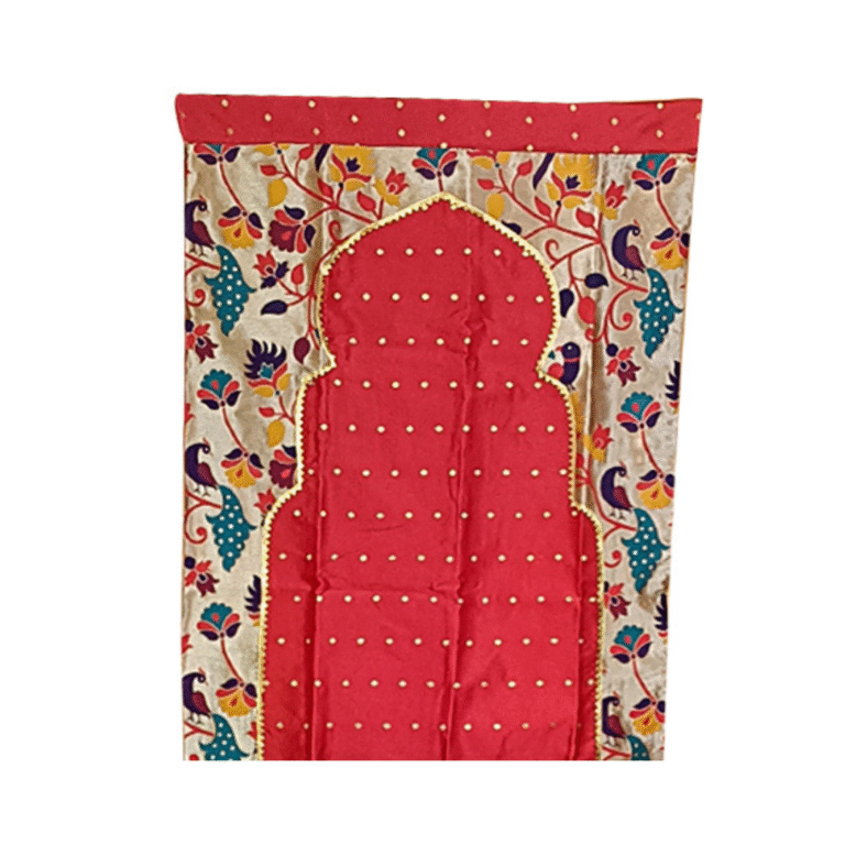 Paithani Gate Style Backdrop for Ganesh Chaturthi – Red