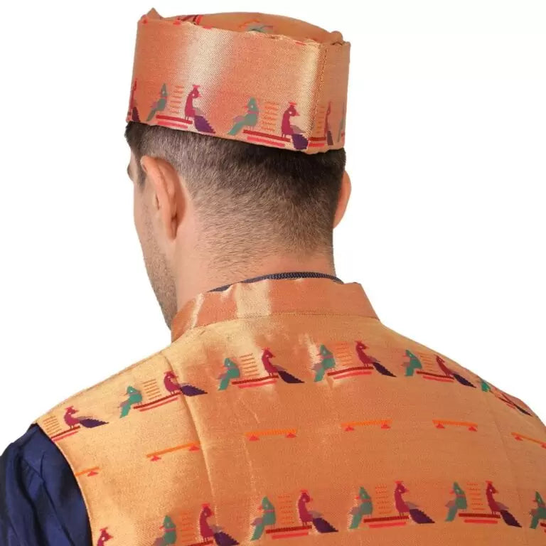 Kanira Paithani Topi for Mens Jodi Peacock
