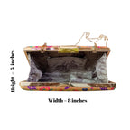Small Peacock Red Paithani Clutch – Timeless Craft in a Compact Frame