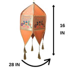 Orange Paithani Kandil for Diwali – Handcrafted Lantern with Traditional Peacock Design