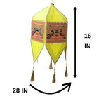 Neon Paithani Kandil for Diwali – Handcrafted Lantern with Traditional Peacock Design