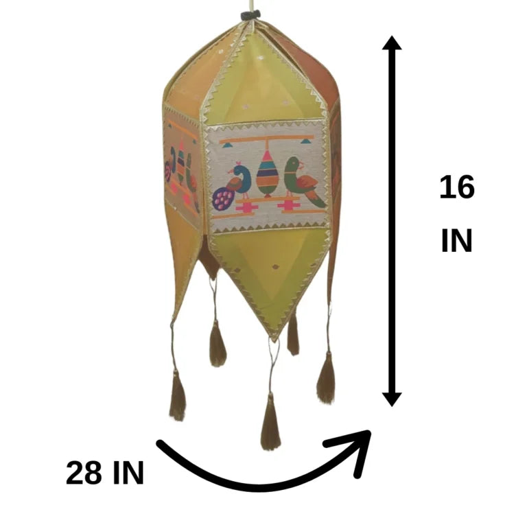Mango Paithani Kandil for Diwali – Handcrafted Lantern with Traditional Peacock Design