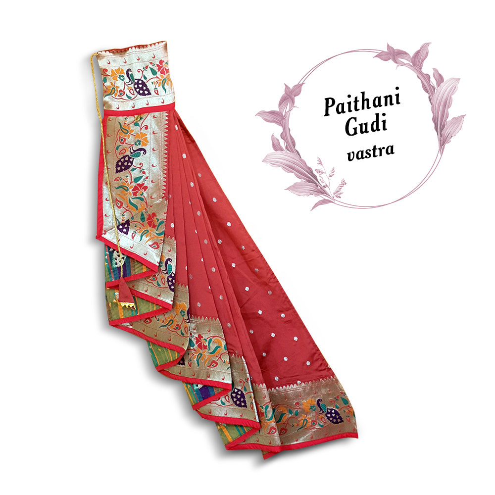 Nauvari Peshwai Gudi Maroon / Maharashtrian Festival Gudi Padwa Stand /GudiPadwa Decoration Showpiece