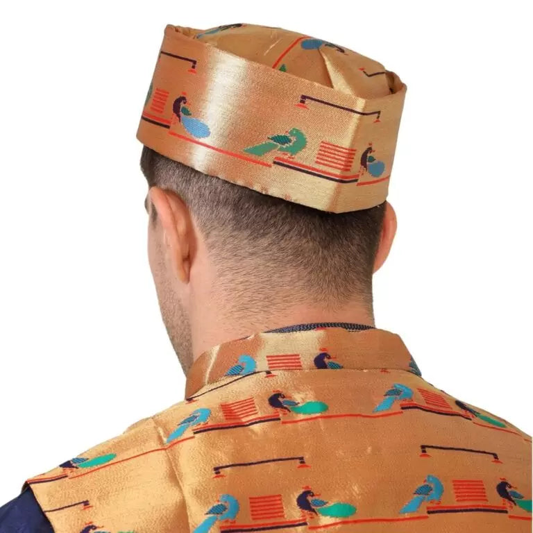 Kanira Paithani Topi for Mens Double Peacock