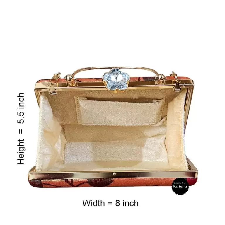 Paithani Clutch with Golden Zari
