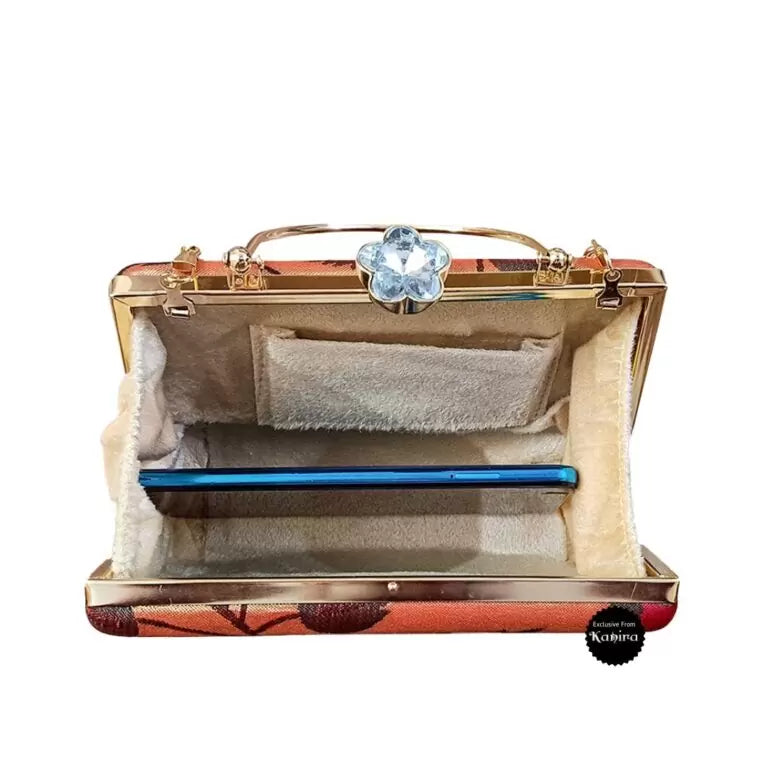 Paithani Clutch with Golden Zari