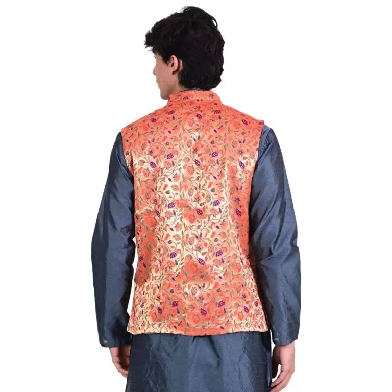 Paithani Jacket for Men Small Peacock – Kanira