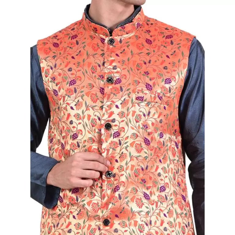 Paithani Jacket for Men Small Peacock – Kanira
