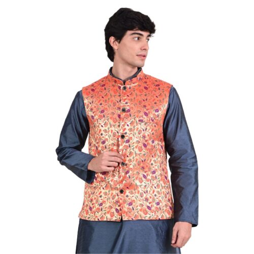 Kanira Paithani jacket for Mens Small Peacock