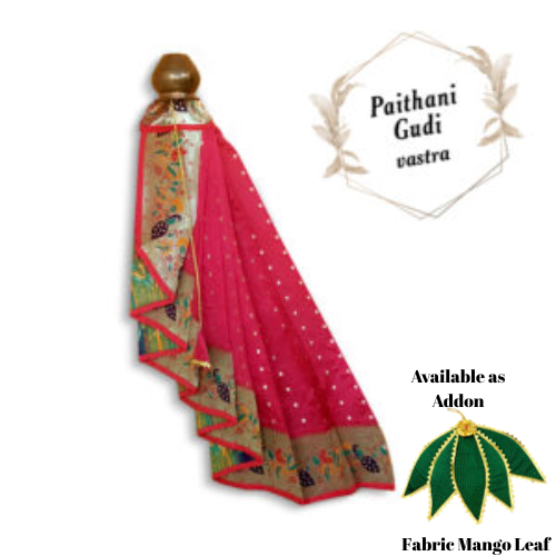 Nauvari Peshwai Gudi Red / Maharashtrian Festival Gudi Padwa Stand /GudiPadwa Decoration Showpiece