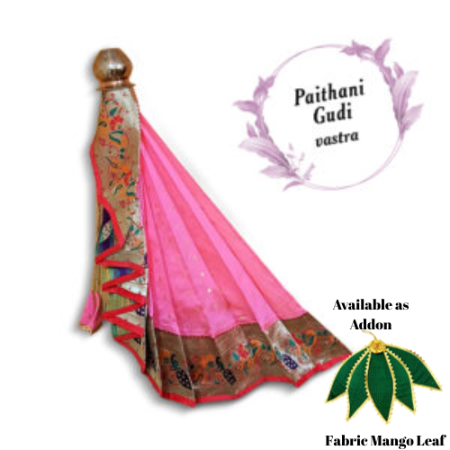 Nauvari Peshwai Gudi Pink / Maharashtrian Festival Gudi Padwa Stand /GudiPadwa Decoration Showpiece