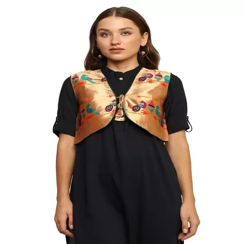 Kanira Paithani jacket for Women’s Parrot Peacock