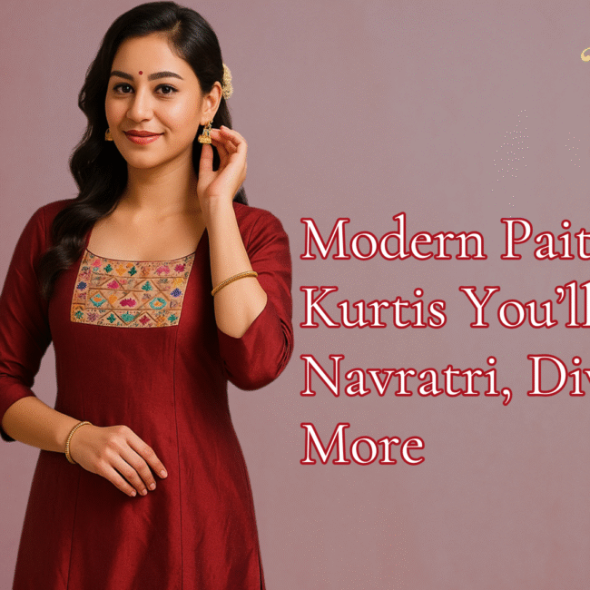 Modern Paithani Kurtis You’ll Love for Navratri, Diwali, and More