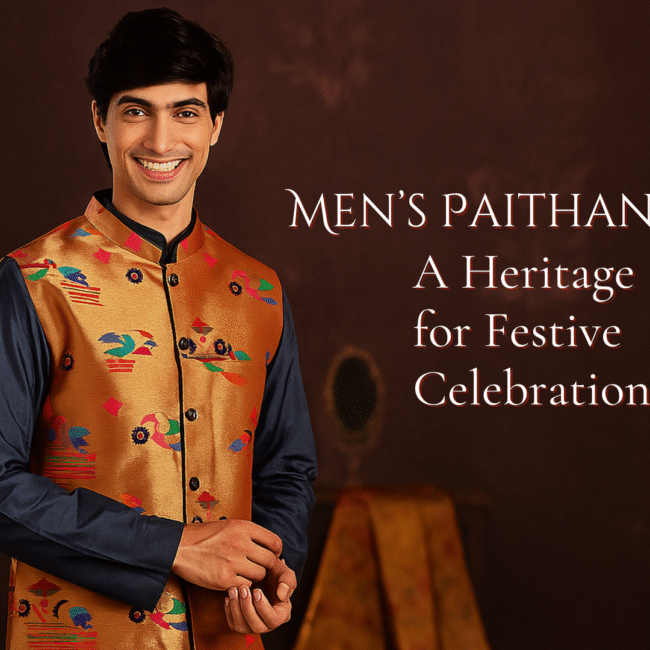 Men’s Paithani Jacket: A Heritage Statement for Festive Celebrations