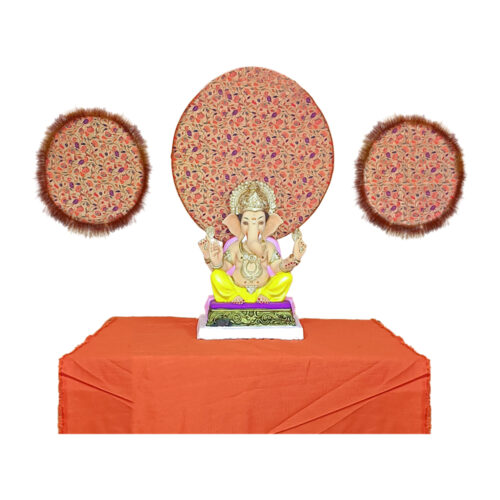 Paithani Three Chakra Backdrop Set for Ganesh Chaturthi – 24 Inch + 2 Small (15 Inch) Panels