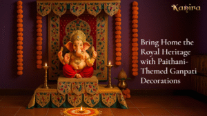 Bring Home the Royal Heritage with Paithani-Themed Ganpati Decorations
