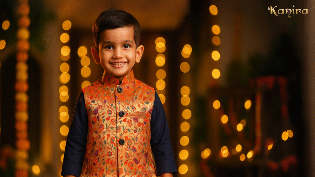 Mini Maharajas: Festival-Ready Paithani Jackets Your Son Will Love