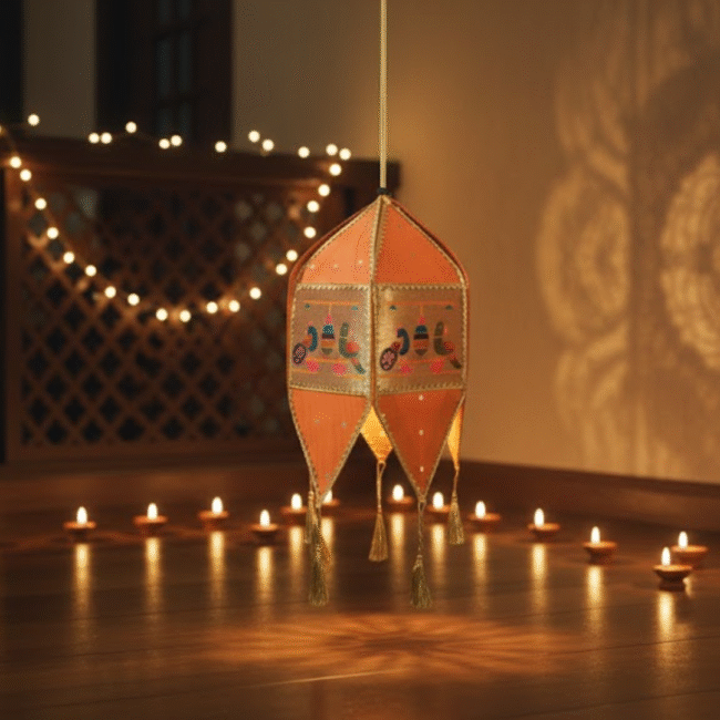 Red Paithani Kandil for Diwali – Add Heritage Glow to Your Decor