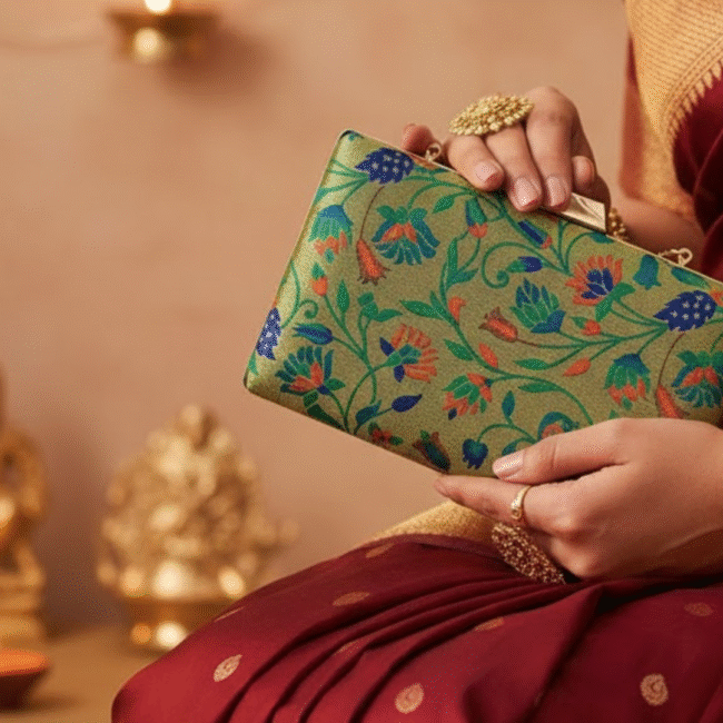 How to Match Your Paithani Clutch with Sarees and Lehengas