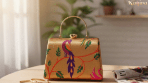 Golden Paithani Clutch – The Perfect Blend of Tradition and Elegance