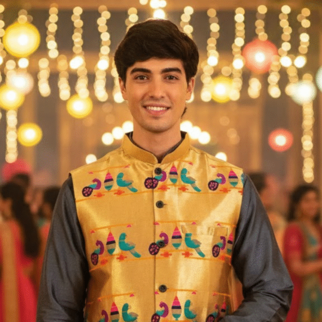 How to Choose the Best Color Paithani Jacket for Men for Your Skin Tone